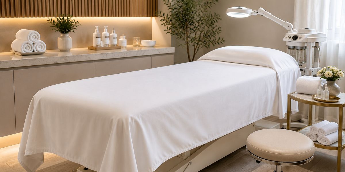 Sprei flat untuk bed salon